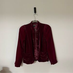 French Connection Velvet Blazer in Deep Red